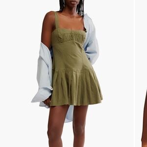 Free People Sage Green Flared Dress